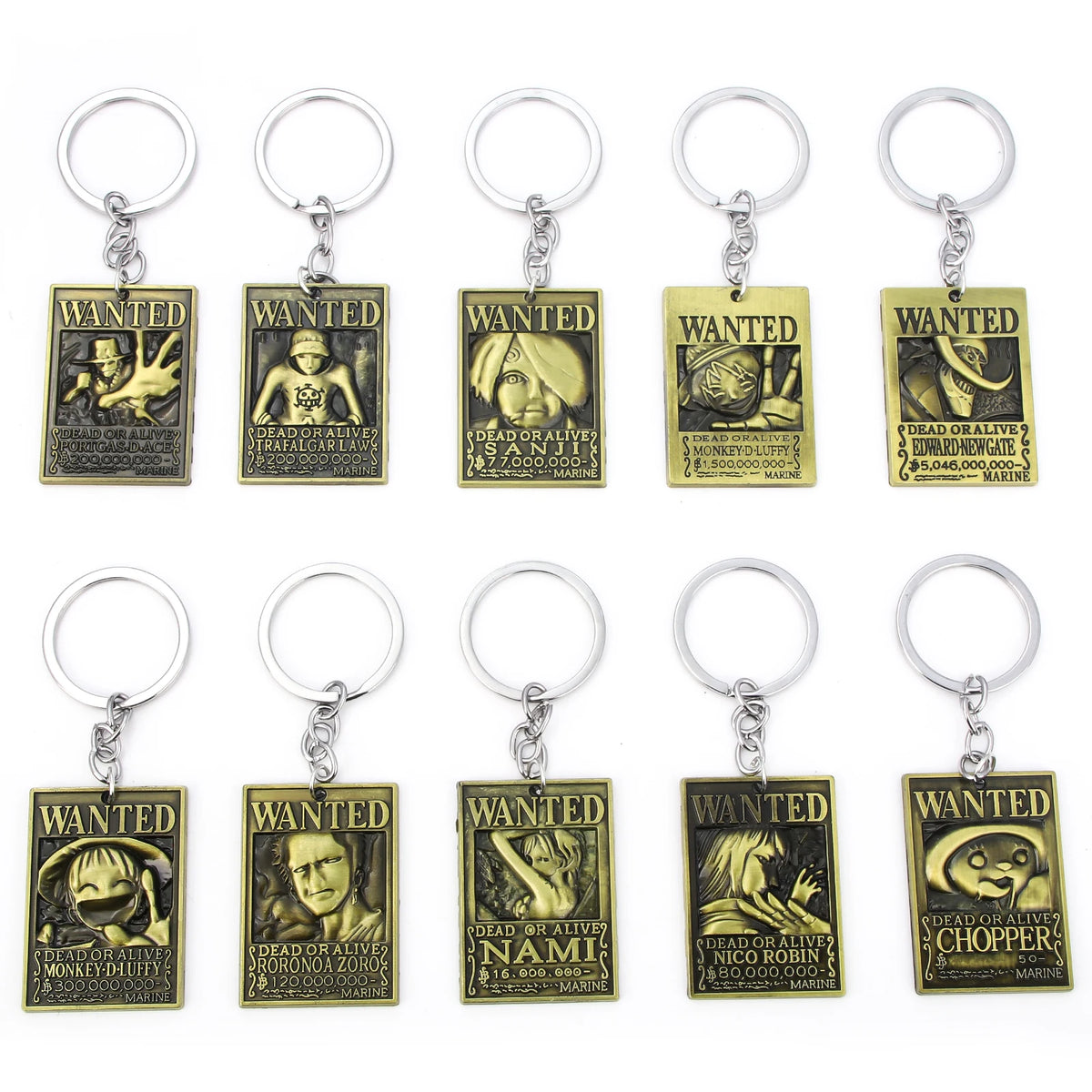 One Piece Luffy Straw Hat Keychain Rotatable Zoro Skull Metal Pendant Role-Playing Decorative Accessories Fan Jewelry Gift Pi-Mart