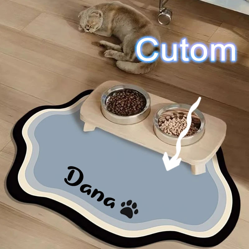  Custom Pet Feeding Mat Cute Shape Dog Diatom Mud Floor Mat Non-Slip Waterproof Home Decoration Dog Feeding Pad Pi-Mart