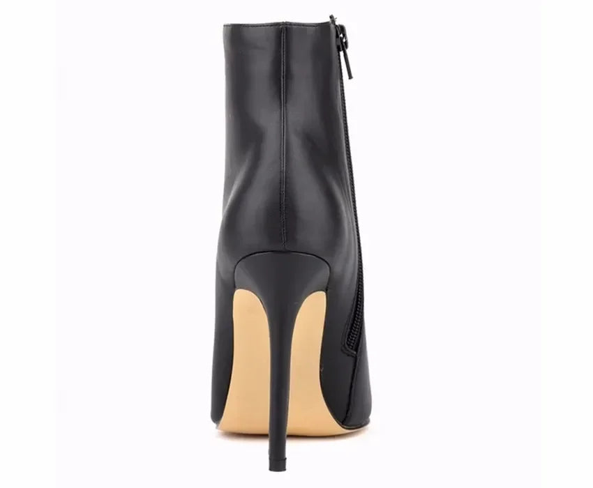 Women Short Boots Pumps Sexy Pointed Toe Side Zipper Super High Heels Stiletto 2026 Female Party Ankle Boot Shoes Botas De Mujer Pi-Mart