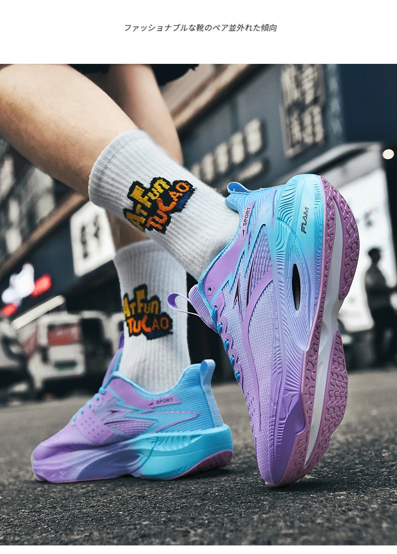 Marathon Sneakers Men Running Shoes Anti-slip Comfortable Racing Carbon Board Training Mesh Tennis Shoes Casual for Women 2026 Pi-Mart