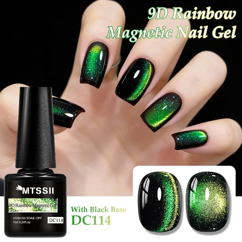 9D Rainbow Cat Magnetic Gel Nail Polish Chameleon Galaxy Effect Magnetic Semi Permanent Soak Off UV Gel Varnish Nail Supplies Tri Light Beauty