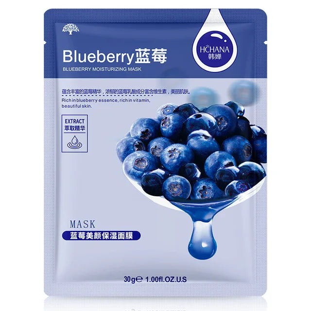 30pcs Natural Plant Facial Mask Moisturizing Oil Control Anti-Aging Fruit Aloe Korean Sheet Face Mask Beauty Skin Care Prodcuts LadyShow.Store