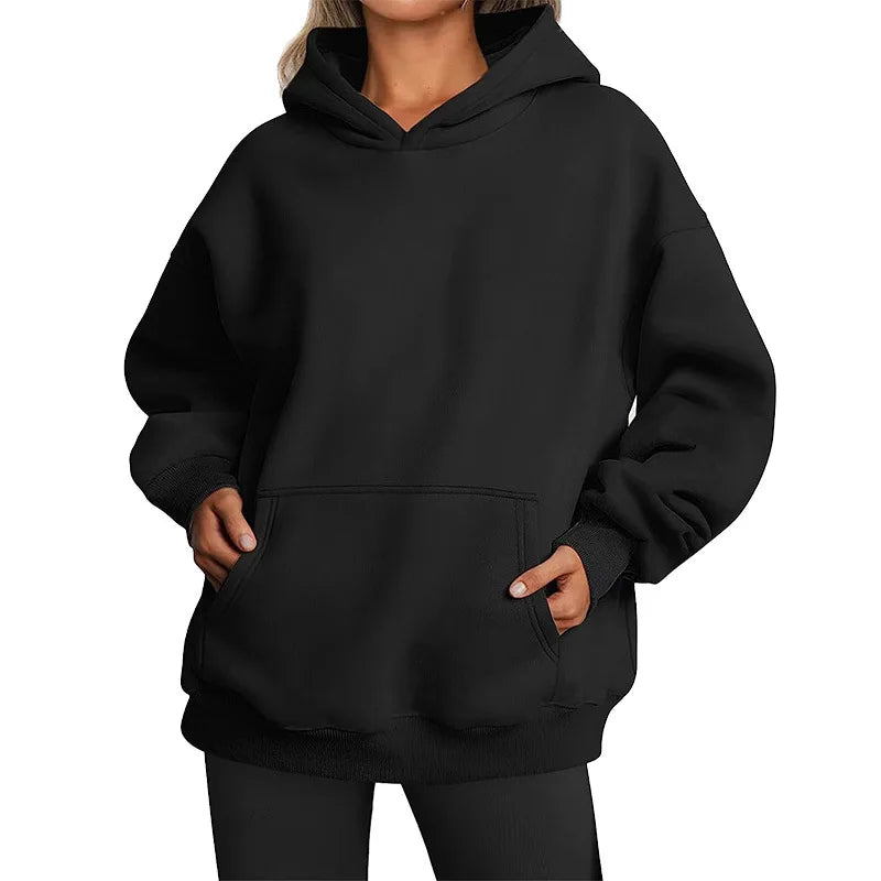 New Women Casual Hoodies Men and Women Fleece Warm Hoodies Spring Autumn Pullovers Fashion Multiple Colour Oversized Sweatshirts Pi-Mart