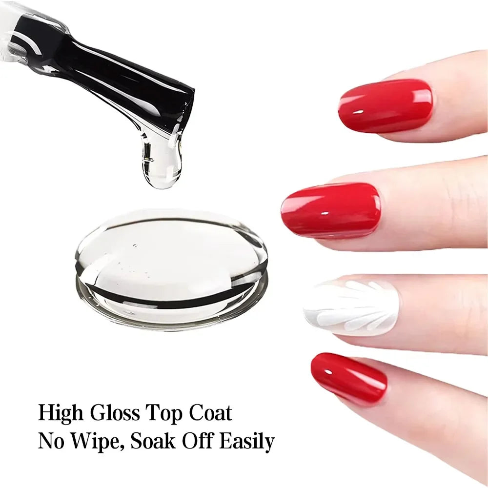 KODIES GEL Diamond Top Coat No Wipe Super Shiny 15ml HEMA /TPO Free Gel Nail Polish Crystal Shine Gel Finish All for Manicure Tri Light Beauty