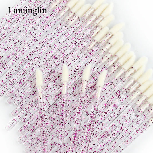 Lanjinglin 5/50 Pcs Lip Brush Reusable Makeup Brushes Lipstick Applicator Wands Eyelashes Extension Tool Beauty Accessories Pi-Mart