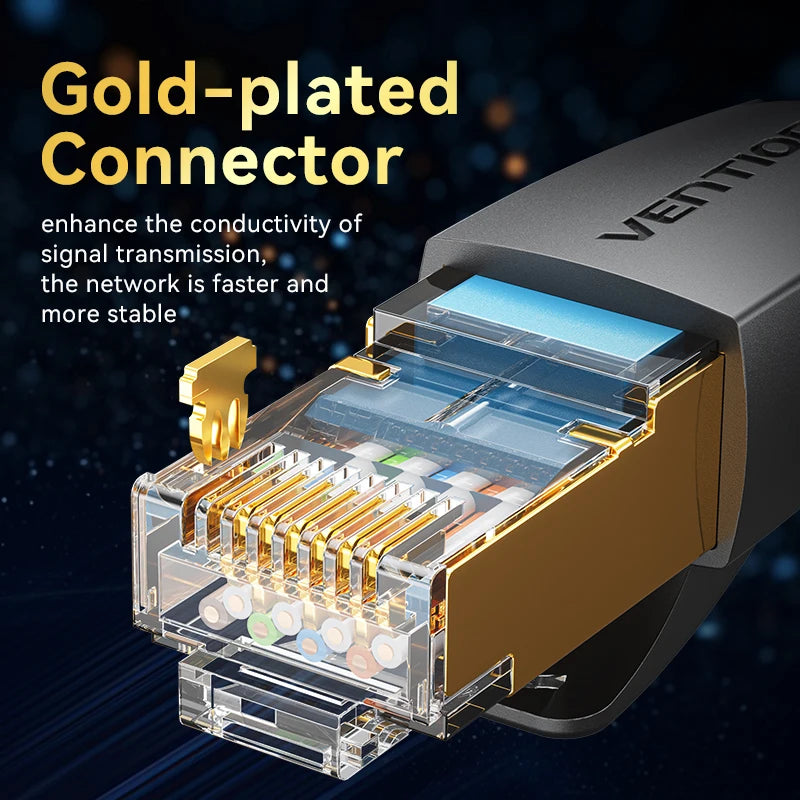 Vention CAT8 Ethernet Cable 40Gbps 2000MHz CAT 8 Networking Cotton Braided Internet Lan Cord for Laptops PS 5 Router RJ45 Cable Pi-Mart