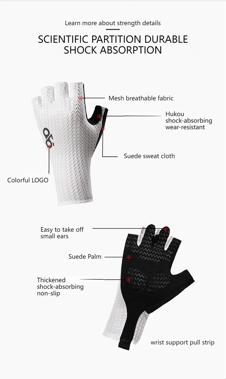 GTUBIKE Summer Breathable Half Finger Cycling Gloves Ultralight Road Bike Gloves Anti-Slip Silicone Pad Cooling Sport Gear Pi-Mart