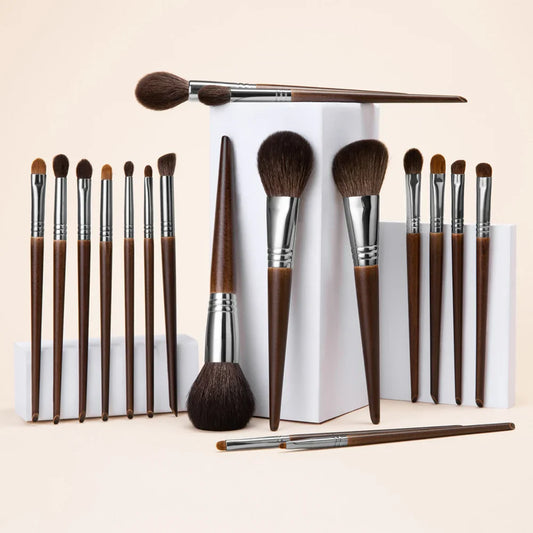 OVW Natural Goat Hair Makeup Brushes Set Professional Kit brocha maquillaje pedzle do makijazu blending smudging brush shader Tri Light Beauty