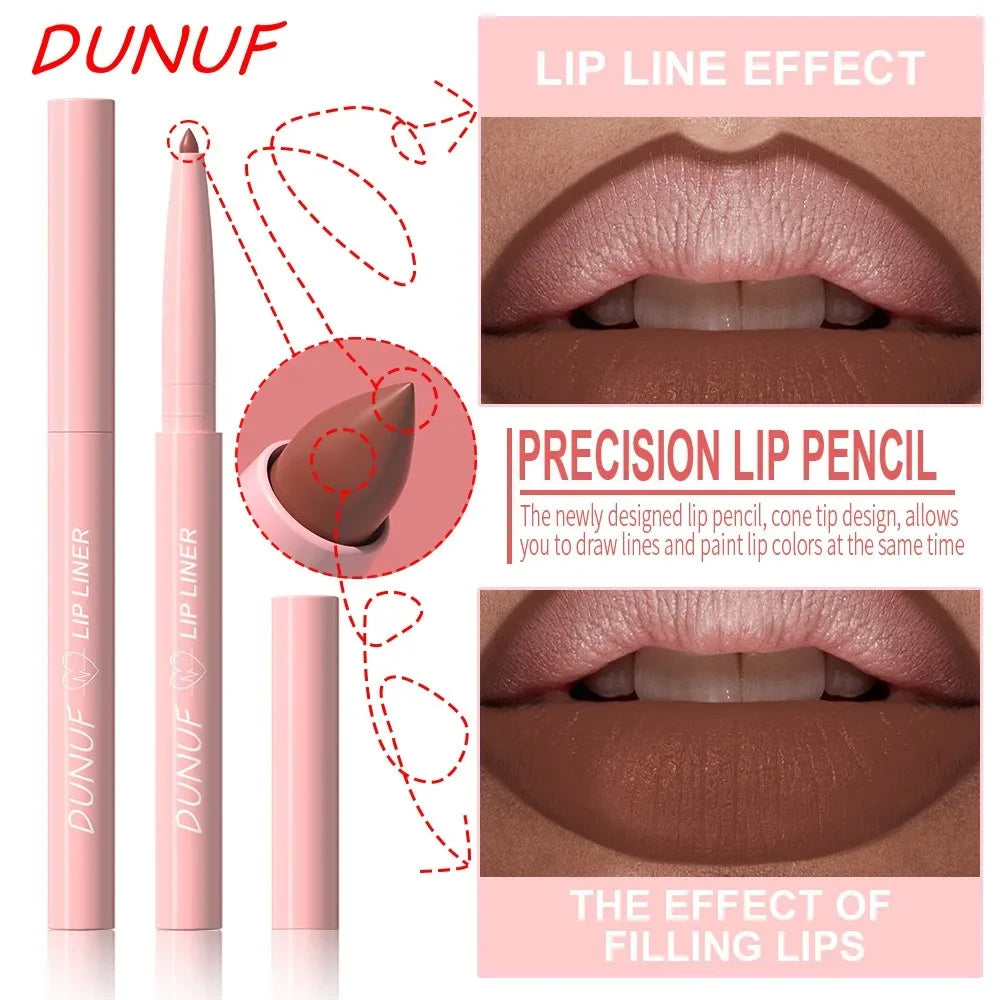 Lip Liner Pencil Long-Lasting Matte Creamy Plumping Lip Stain Waterproof Natural Nude Brown Slim Lip Liner Makeup Pi-Mart