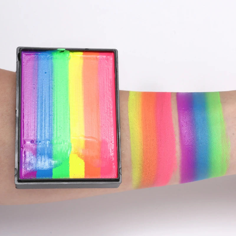 50g Facial and Body Paint Palette,Non-Toxic Rainbow Water-Soluble Body Paint for Rainbow Festival,Cosplay,Party,Art,Stage Makeup Pi-Mart