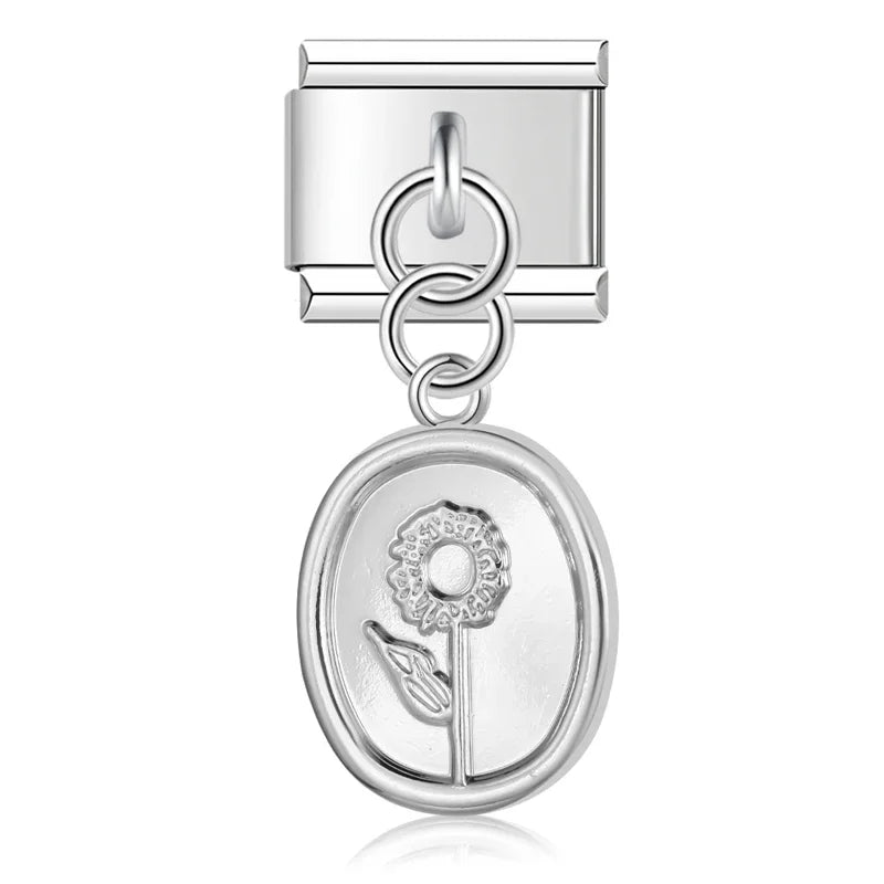Hapiship 9mm Width Original Daisy Unicorn Angel Cup Santa Claus Italian Charm Fit Bracelet Stainless Steel Jewelry Making DJ050 Pi-Mart
