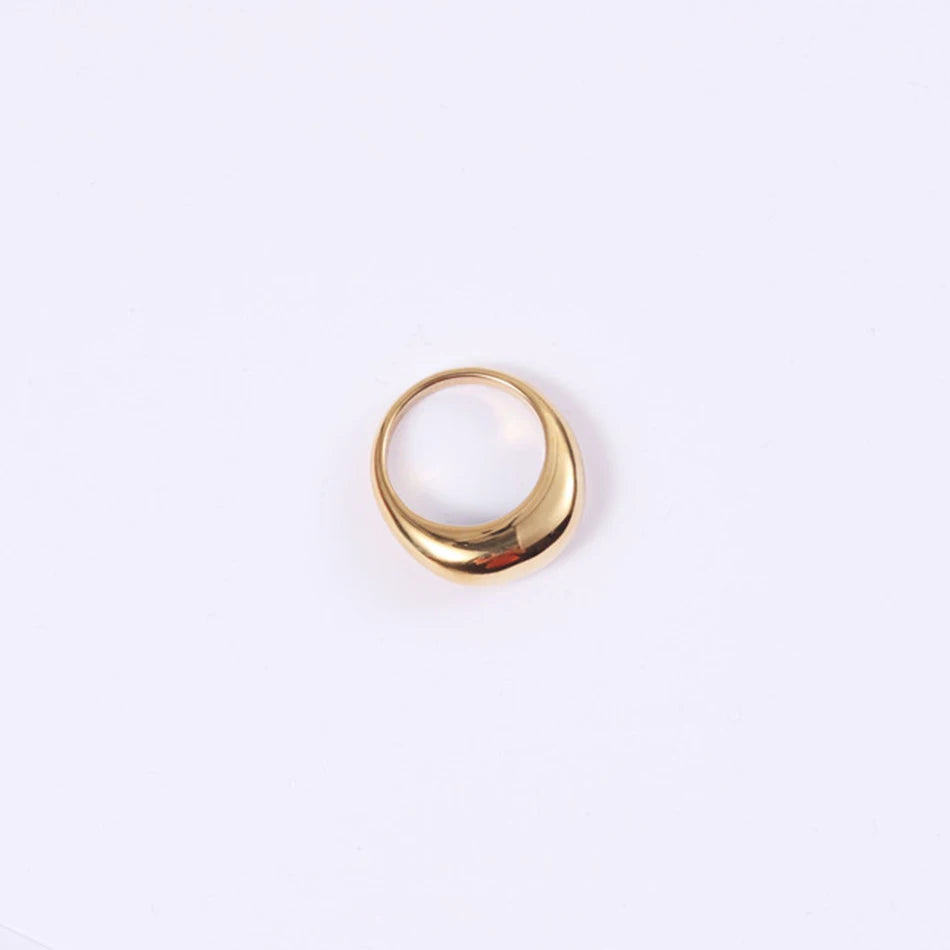 SUNIBI Fashion Simple Stainless Steel Rings for Women Arc Rings Jewellery Couple Anniversary Geometric Ring Size 5 6 7 8 Jewelry Pi-Mart