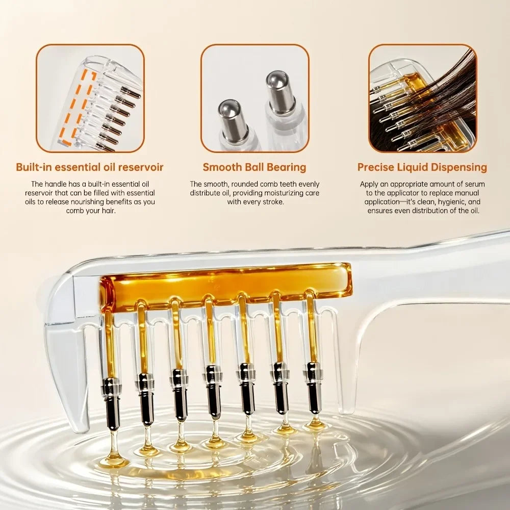 Scalp Applicator Liquid Comb Essential Oil Infusion Hair Comb Rolling Ball Scalp Massager  Essential  Applying Hair Styling Tool Pi-Mart