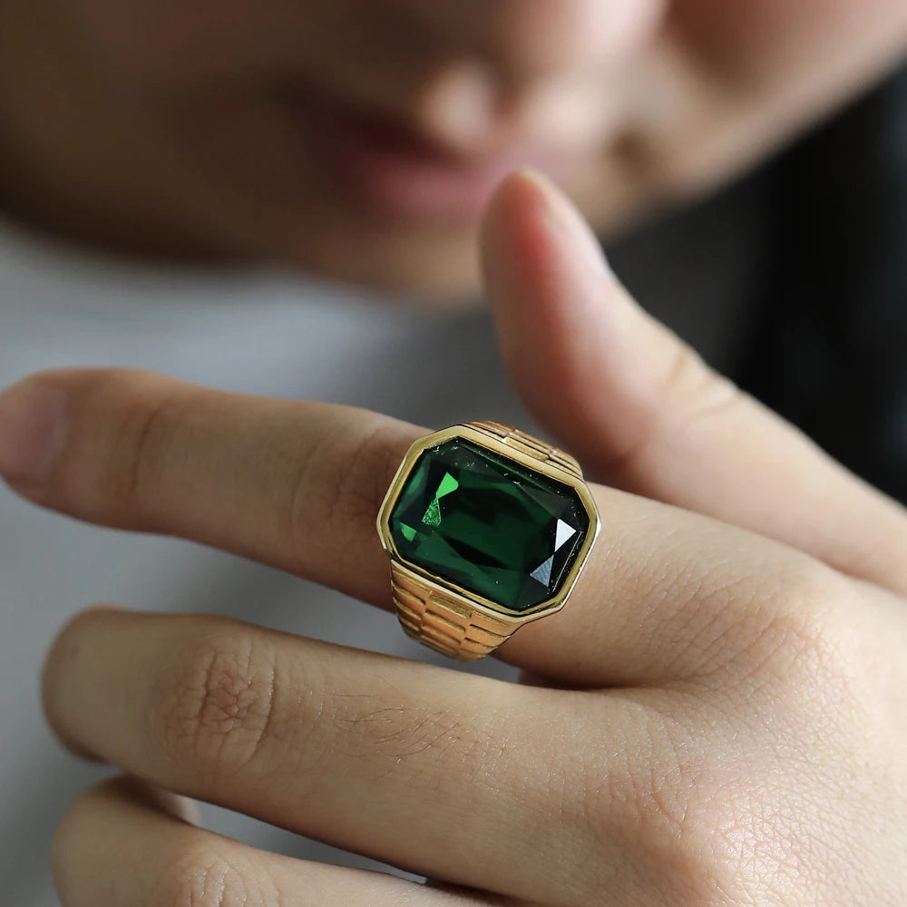 Men's Multi-Color Gemstone Rings For Women Personalized Trendsetter Stainless Steel Jewelry Manufacturer Direct Supplier Pi-Mart