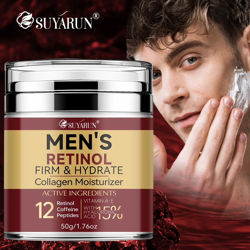 Collagen Retinol Men's Face Cream - Anti-Aging Wrinkle Reduction & Firming Moisturizer, Oil-Free Hydrating Skincare for Men. Pi-Mart