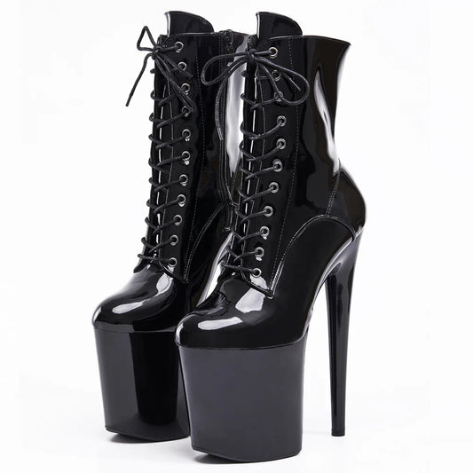Stripper 8" Platform Lace Up Cтрипы Pole Dance Ankle High Boots In Stock Fast Shipping Size36-43 LadyShow.Store