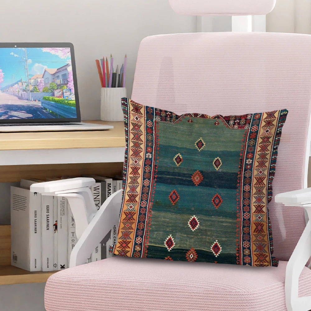 Persian Rug Pattern Pillowcase Living Room Sofa Cushion Cover Fashion Decorative Home Decor 45X45cm Two Sides Short Plush Pi-Mart