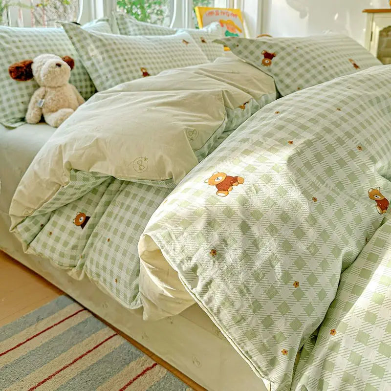 100% Cotton Bedding Set Duvet Set, Quilt Cover Pillow Sham, Wrinkle Free Machine Washable, All Season Comfort 240x220 Pi-Mart