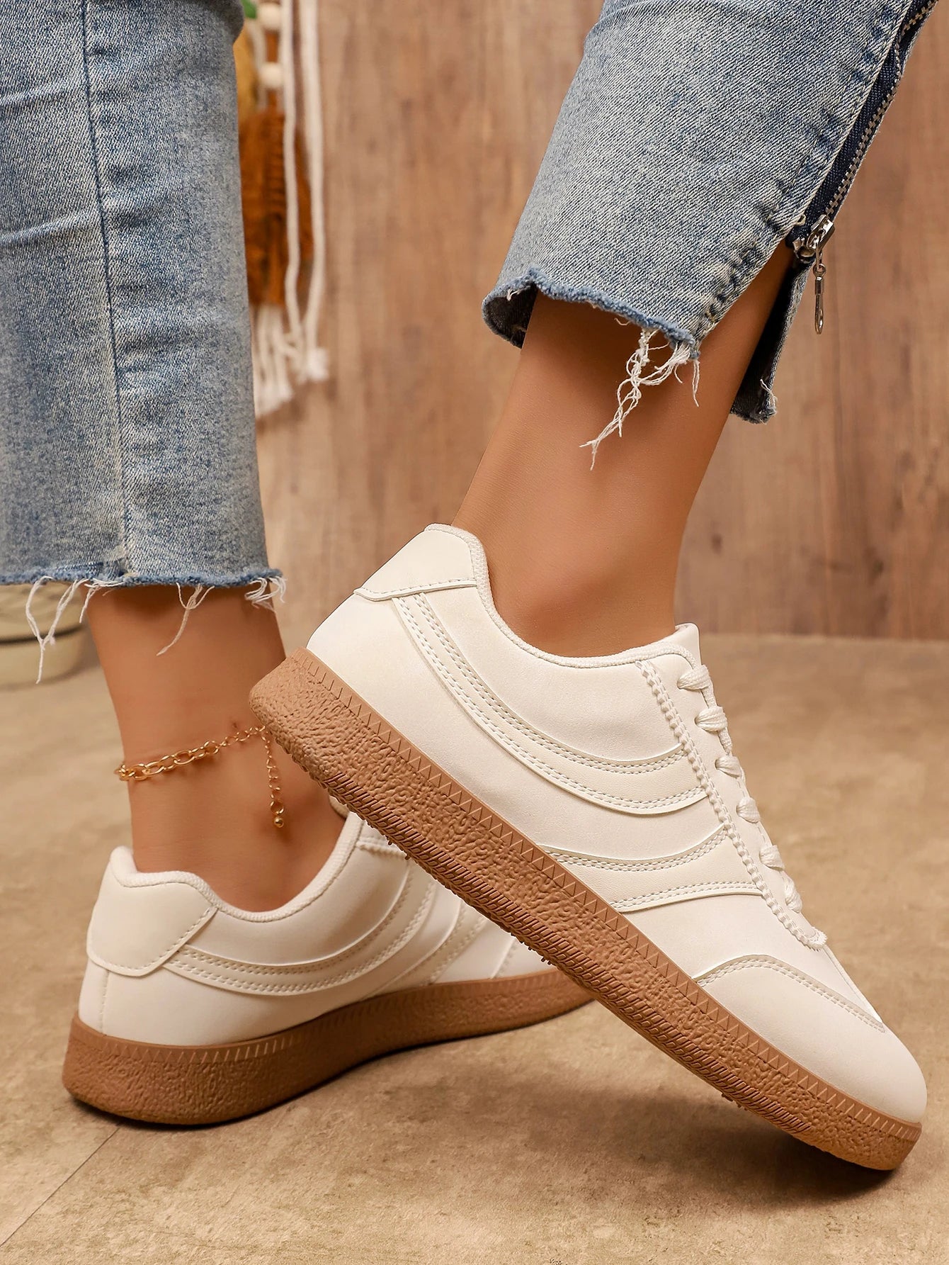 Retro Brown Platform Sneakers Women 2026 Flat Trend German Training Shoes Woman Plus Size 43 Non-slip Thick Sole Vulcanize Shoes Pi-Mart