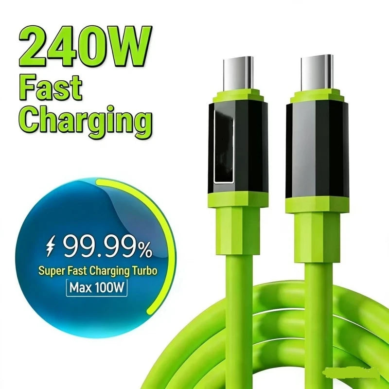 3/1PCS USB C Cable to USB C 240W Fast Charging Charger Cable Supports Fast Charging For iPhone 16 15 Samsung Xiaomi Huawei Pi-Mart