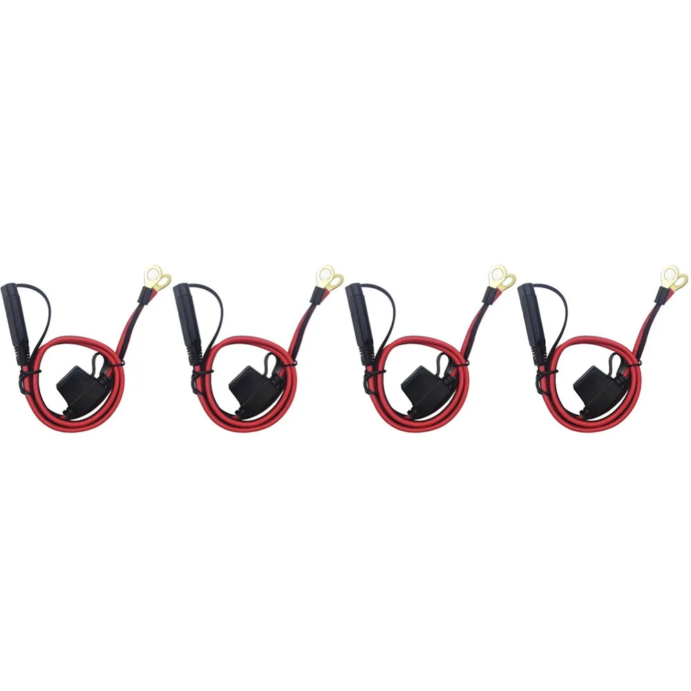 Charger Cable For Motorcycle Battery Terminal To SAE Quick Extension Cable With 10A Fuse O Connector Battery Charger Adapter Pi-Mart