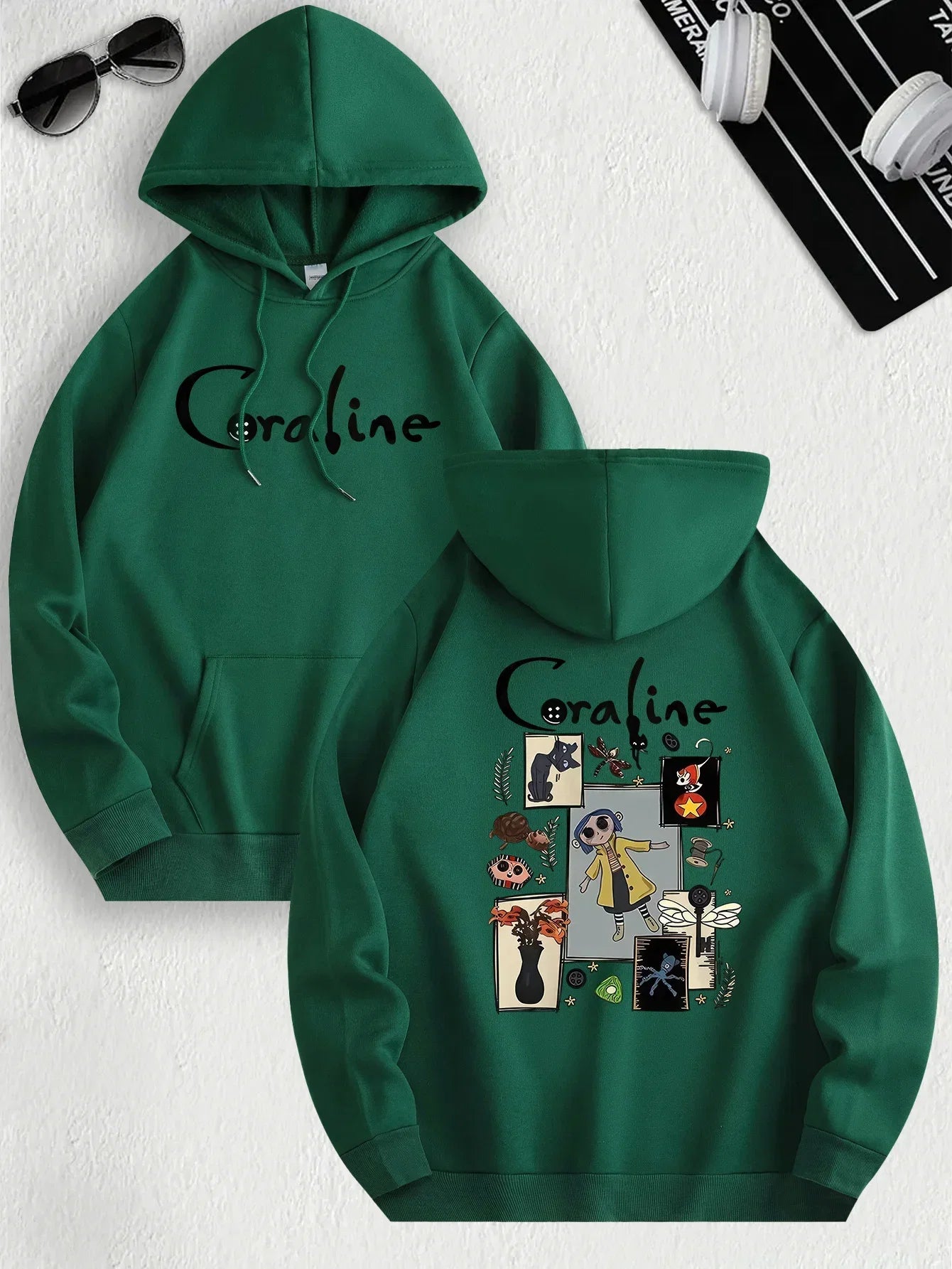 Coraline Inspired Casual Hoodie for Women's Sleeve Regular Fit Hooded Pullover Fashion Casual HipHop Sweatshirts Harajuku LadyShow.Store
