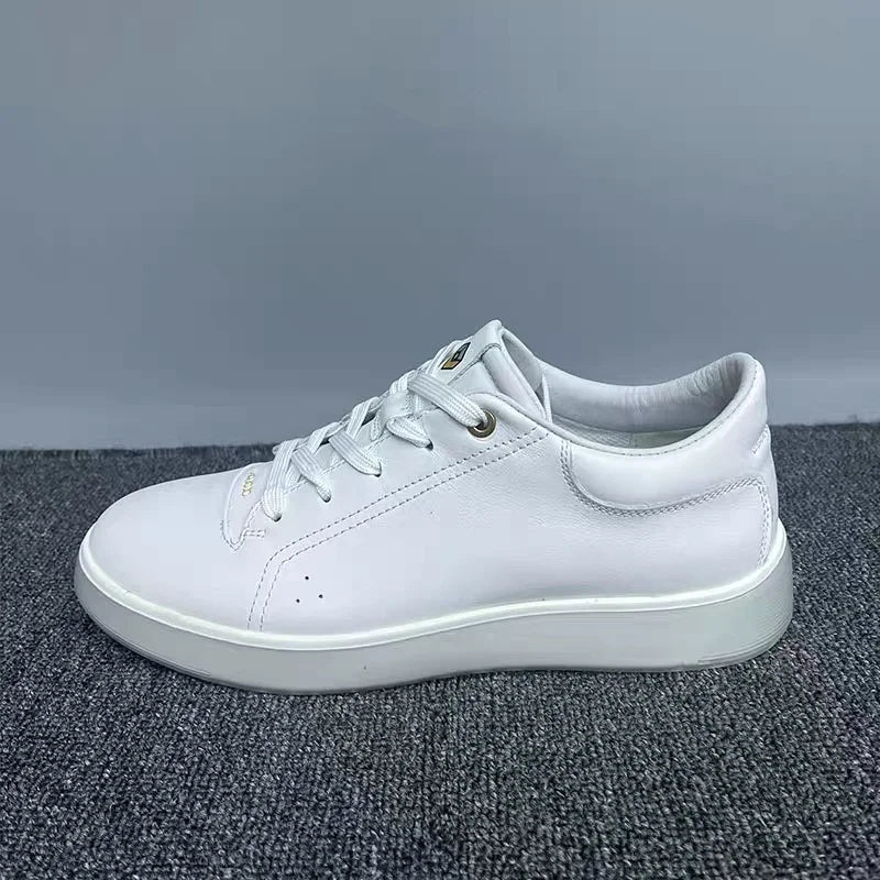 Fashion Genuine Leather Men Sneakers Breathable Comfort Classic Casual Shoes Mens Outdoor Walking Shoes Couple Footwear Pi-Mart