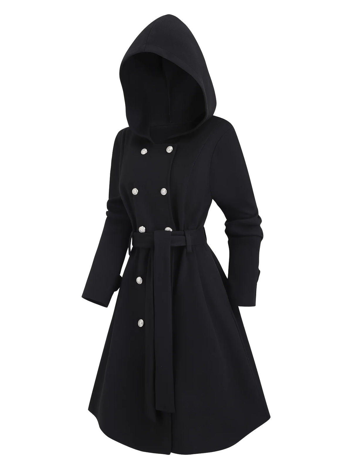 A Large-Sized, Casual, Elegant and Fashionable Double-Breasted Hooded Jacket for Women in Autumn and Winter Pi-Mart