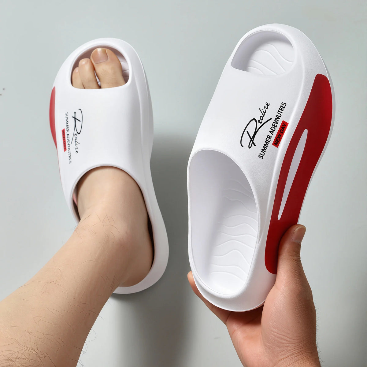 Men's EVA Summer Thong Slippers with Thick Anti-Slip Sole Comfortable Lightweight Sandals for Casual Wear Pi-Mart