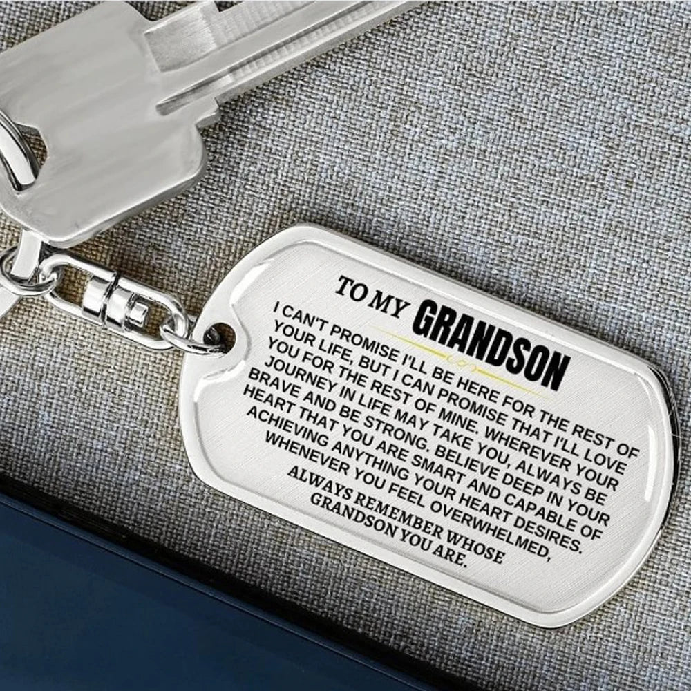 Keepsake for Son Grandson Daughter Granddaughter Keychain Gifts from Grandma Grandpa to My Badass Son Keyring Pi-Mart
