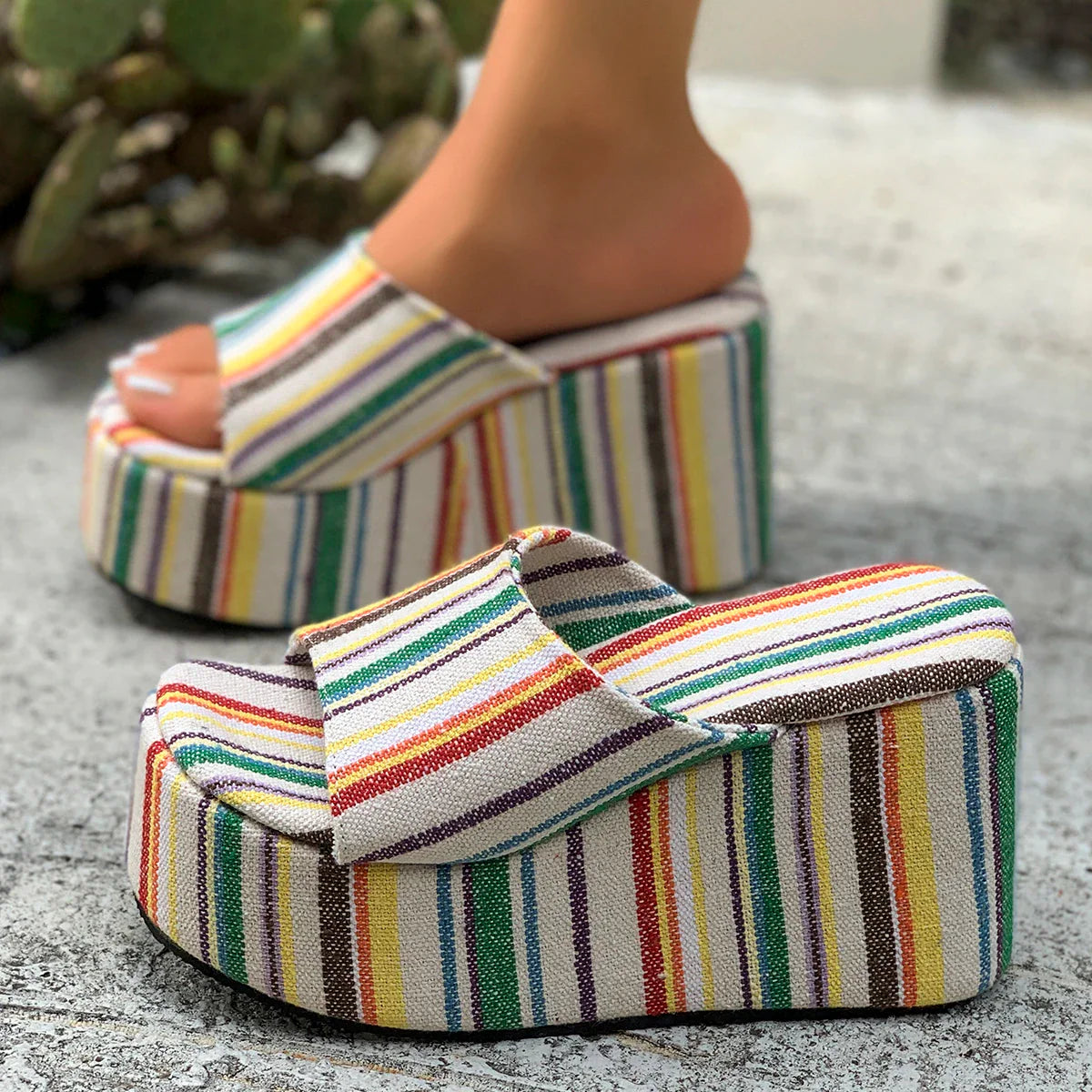 2025 New Summer Women Wedges Sandals Lady Fashion Open Toe Shoes Women Comfortable Platform High Heels Sandals zapatos de mujer LadyShow.Store