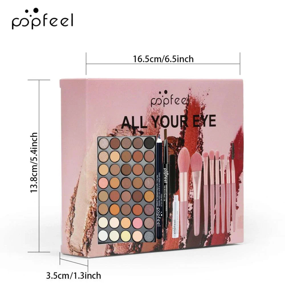 POPFEEL Eye Makeup Set 40 Color Eyeshadow Palette Eyebrow Pencil Eyeliner Pen Mascara With A Set Of Makeup Brushes Eye Cosmetics Tri Light Beauty