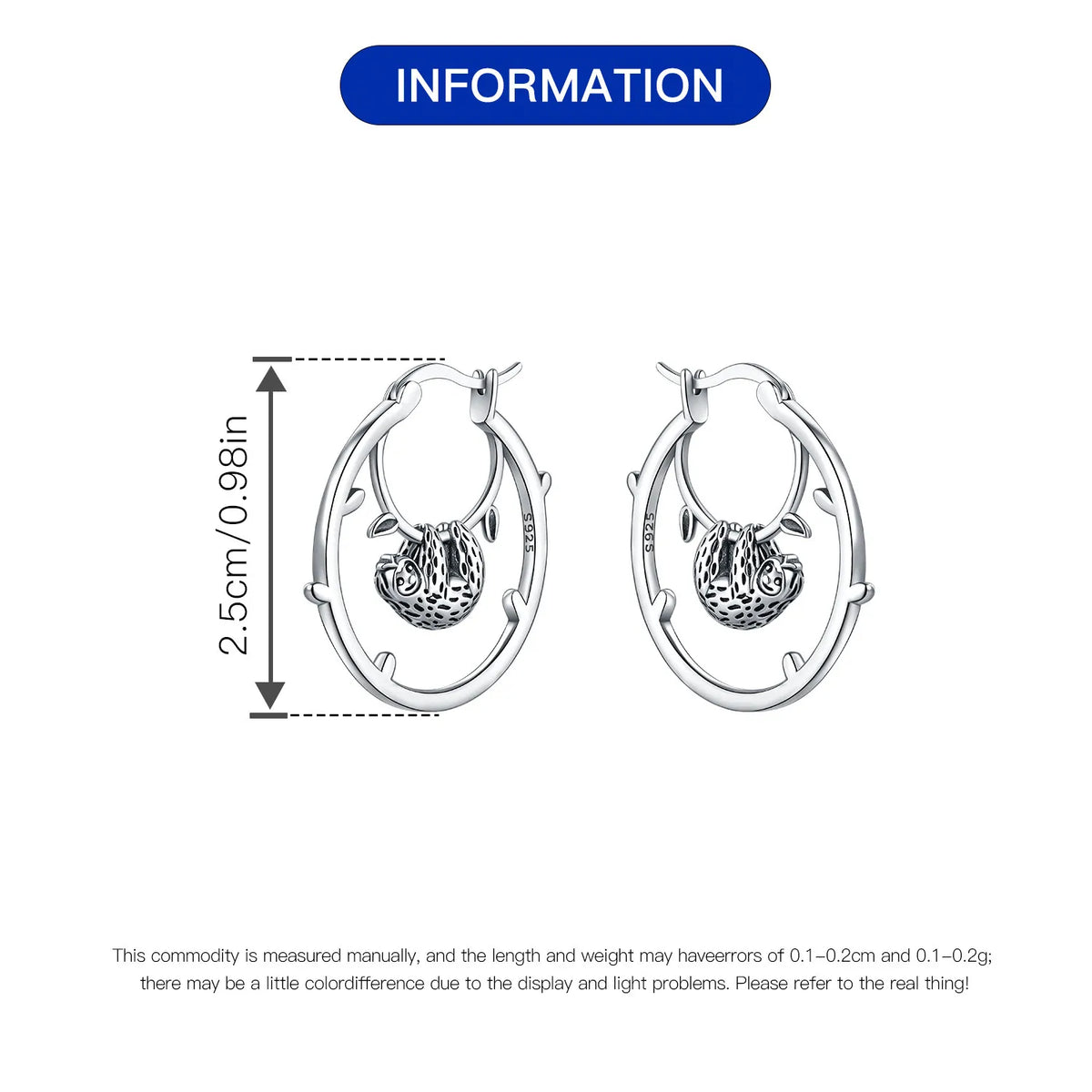 925 Sterling Silver Cute Lazy Cat Animal Pet Earrings Jewelry Hoop Earrings For Women Jewelry Birthday Party Fine Gifts Pi-Mart