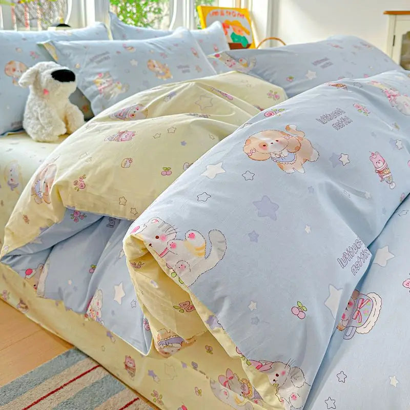 100% Cotton Bedding Set Duvet Set, Quilt Cover Pillow Sham, Wrinkle Free Machine Washable, All Season Comfort 240x220 Pi-Mart