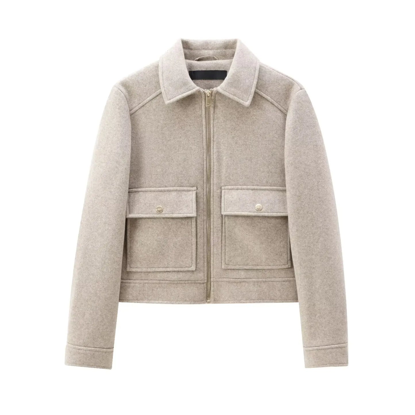Women's Zipper Jacket Coat New Winter Long Sleeve Pocket Outerwear Coat Short Street Elegant Women's Jacket LadyShow.Store