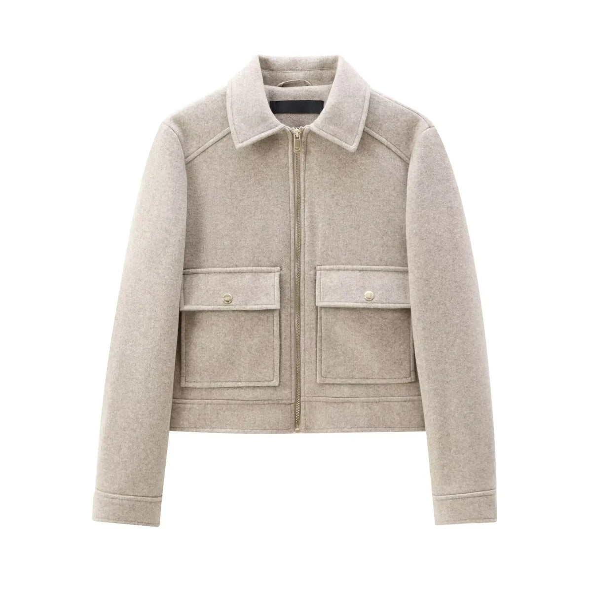 Women's Zipper Jacket Coat New Winter Long Sleeve Pocket Outerwear Coat Short Street Elegant Women's Jacket LadyShow.Store