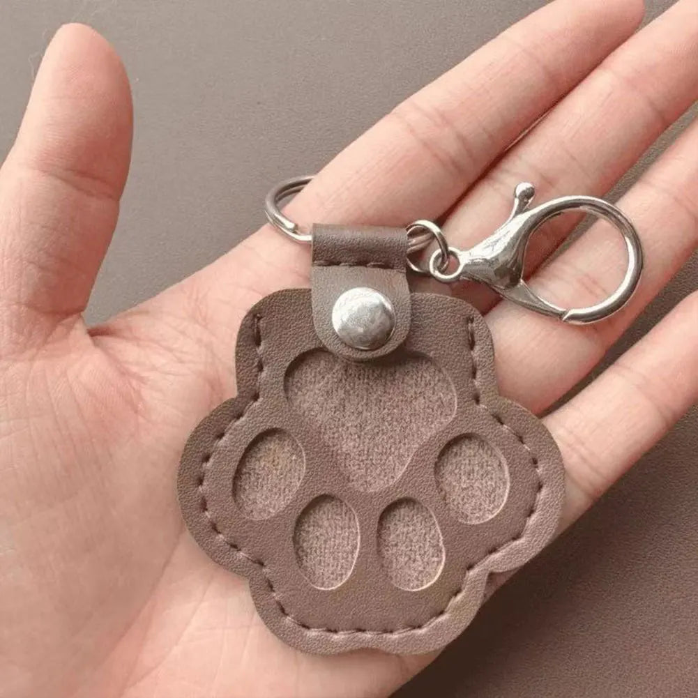 Adorable Paw Print Keychains Commemorative Pet Hair Storage Bag Keychain Cat Dog Fur Container Pendant for Pet Lovers Pi-Mart
