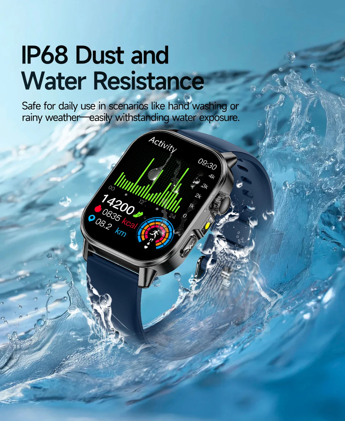 New Men Accurate Health Diagnosis ECG Smart Watch Blood Pressure Blood Oxygen Blood Fat Uric Acid Temp Bluetooth call Smartwatch Pi-Mart