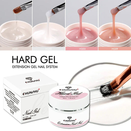 30ML Hard Gel For Nail Extension Milky White Builder Constructor Gel Self Leveling Reinforcement Nail Gels Camouflage Manicure Tri Light Beauty