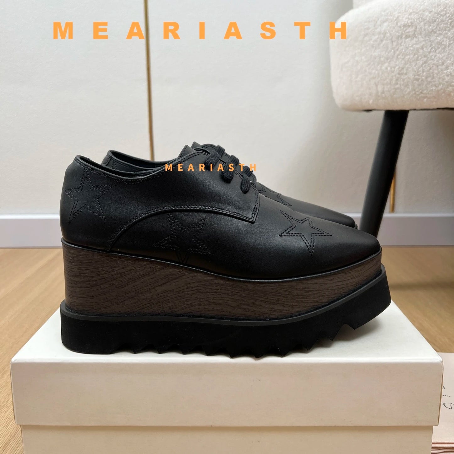Women Walking Sneakers Autumn Lace-up High Platform Chunky Shoes Breathable Leather Shoes 8.5CM Winter Wedge Heels Casual Shoes Pi-Mart