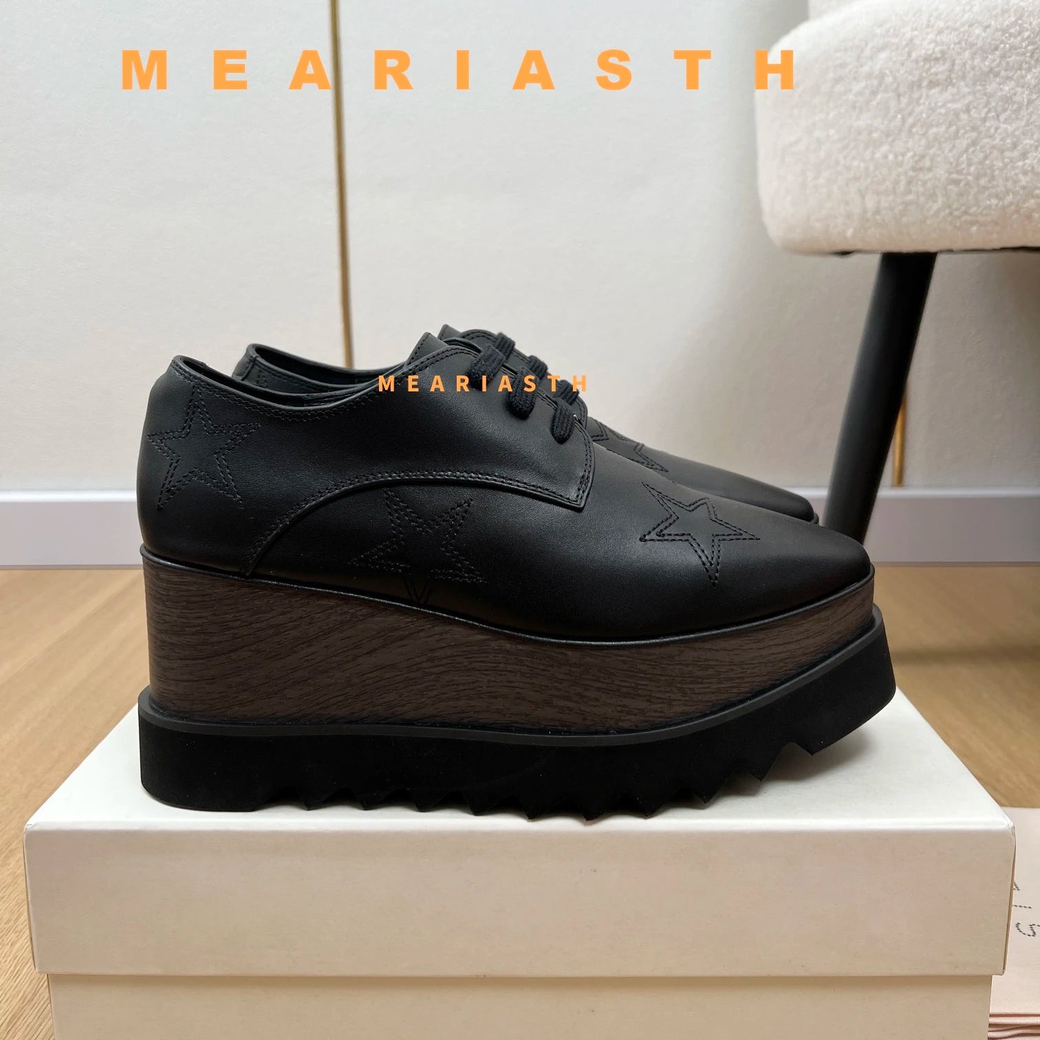 Women Walking Sneakers Autumn Lace-up High Platform Chunky Shoes Breathable Leather Shoes 8.5CM Winter Wedge Heels Casual Shoes Pi-Mart