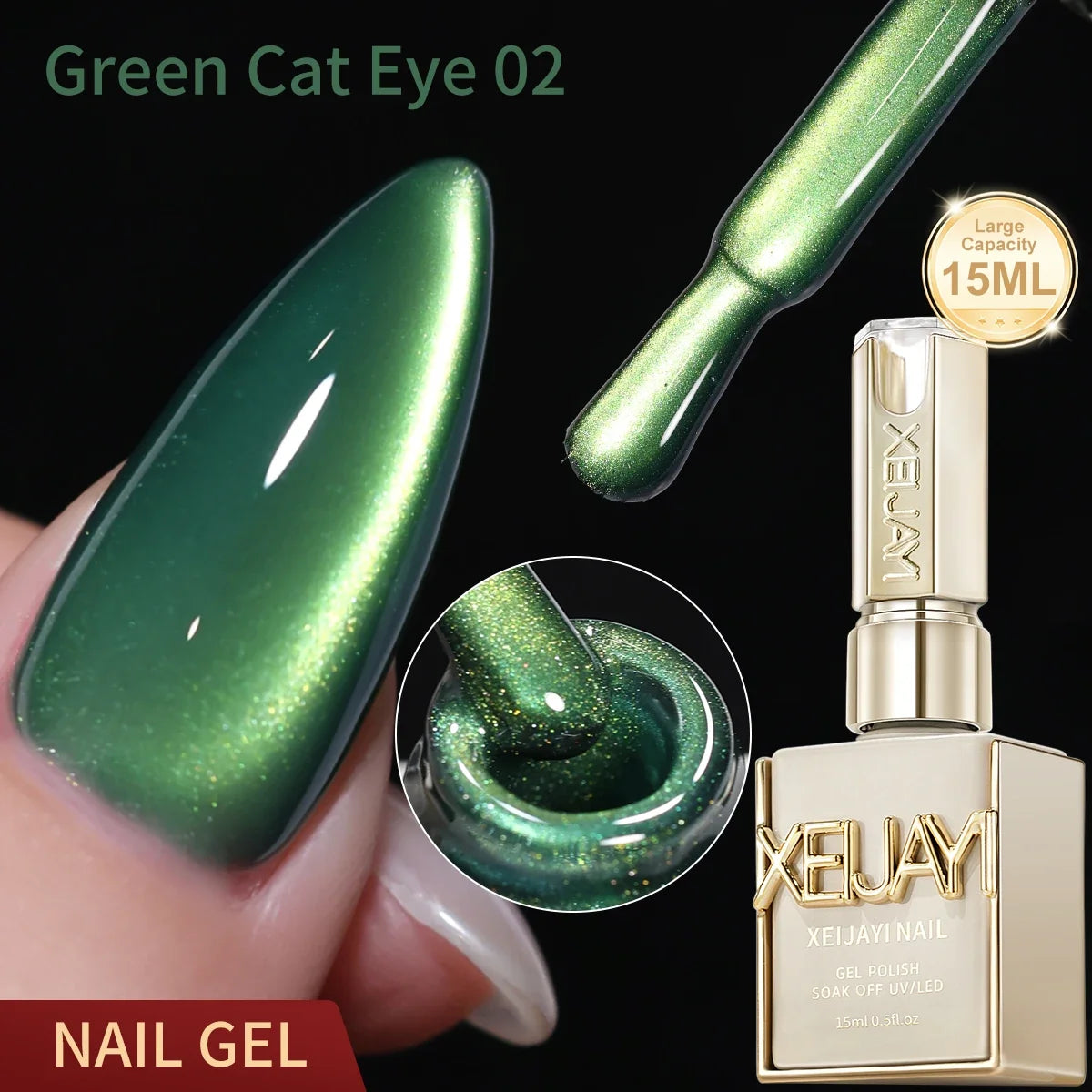 XEIJAYI 1pc 15ML Blue cat eye Nail Gel polish Semi Permanent Nail Art Soaking UV LED Nail Salon DIY Nail Salon Gel Tri Light Beauty
