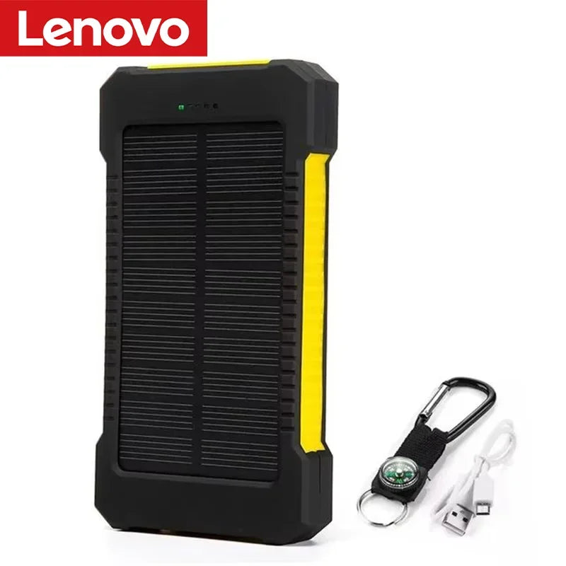 Lenovo 500000mAh Solar Power Bank Super Fast Charging Large Capacity Portable External Battery for iPhone Outdoor Emergency Pi-Mart