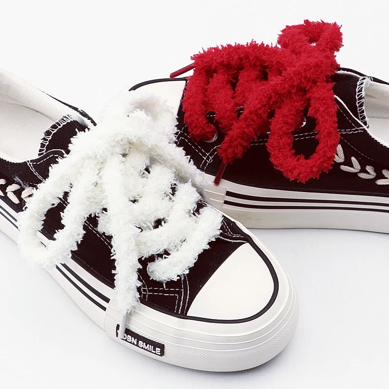Fashion round plush laces Quality 1cm wide Sneakers Flats Casual laces Shoe accessories 80 /100 /120 /140 /160 Laces 1Pair Pi-Mart