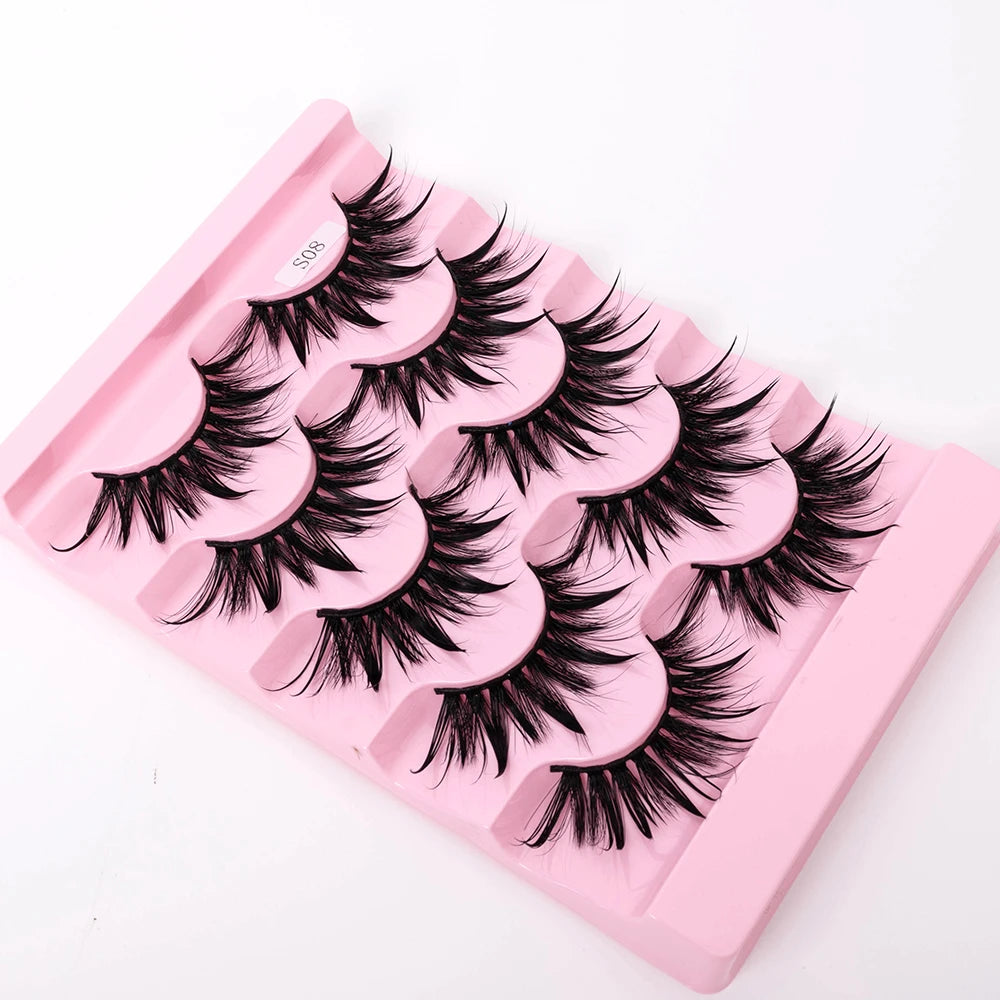 Yiernuo 1/5 Pairs Cosplay Anime Eyelashes Manga Lashes Dramatic Fairy Clusters Lashes Wet Look Lashes Pi-Mart