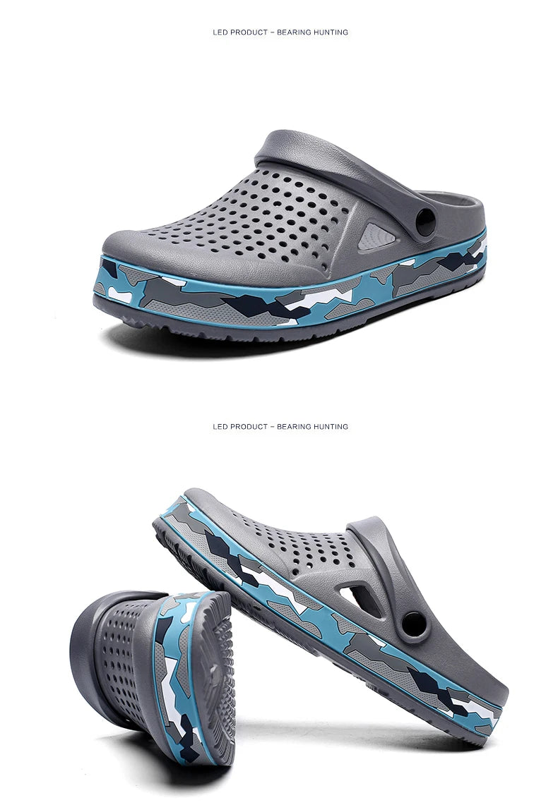 Men's summer casual hole shoes non slip lightweight breathable Two wearing men's sandals fashion comfort beach shoes slippers Pi-Mart