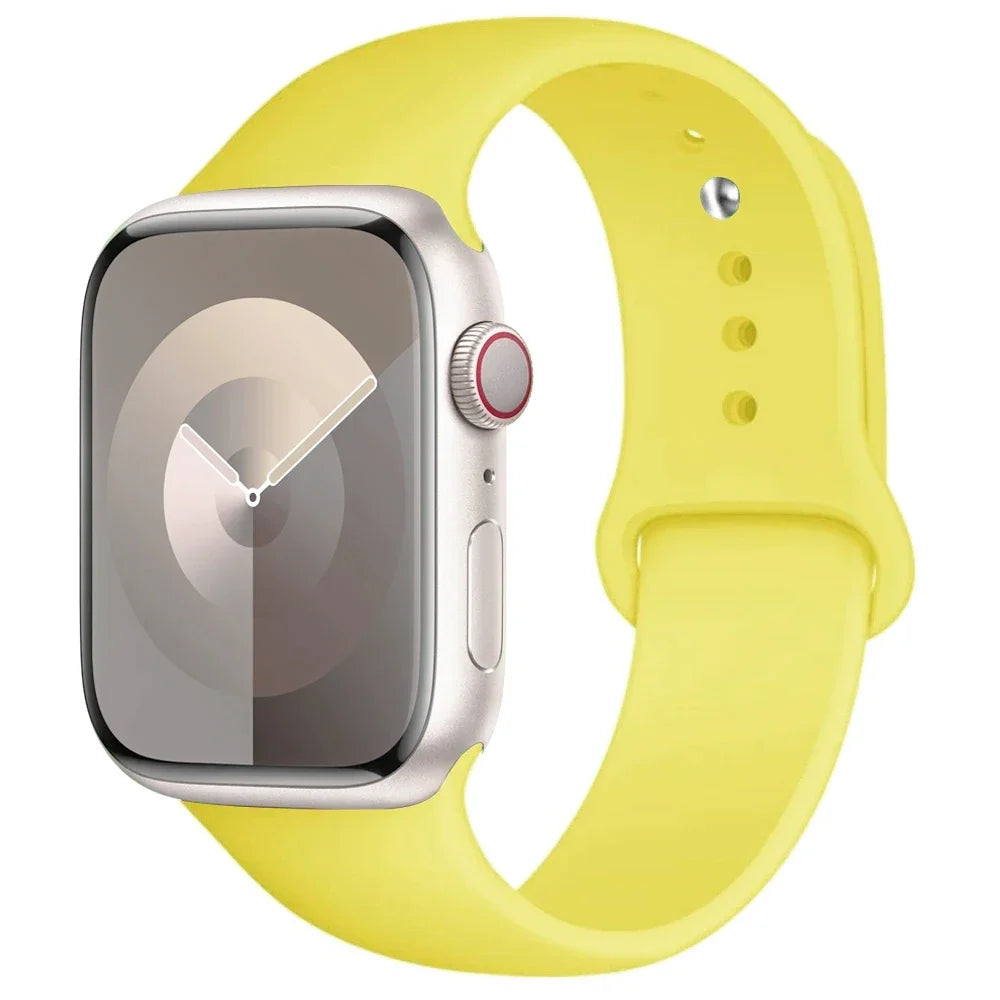 Silicone Band For Apple Watch strap 44mm 45mm 40mm 41mm 42-38mm 45 mm sport bracelet iwatch series 8 7 6 5 4 3 SE 9 Ultra 2 49mm LadyShow.Store