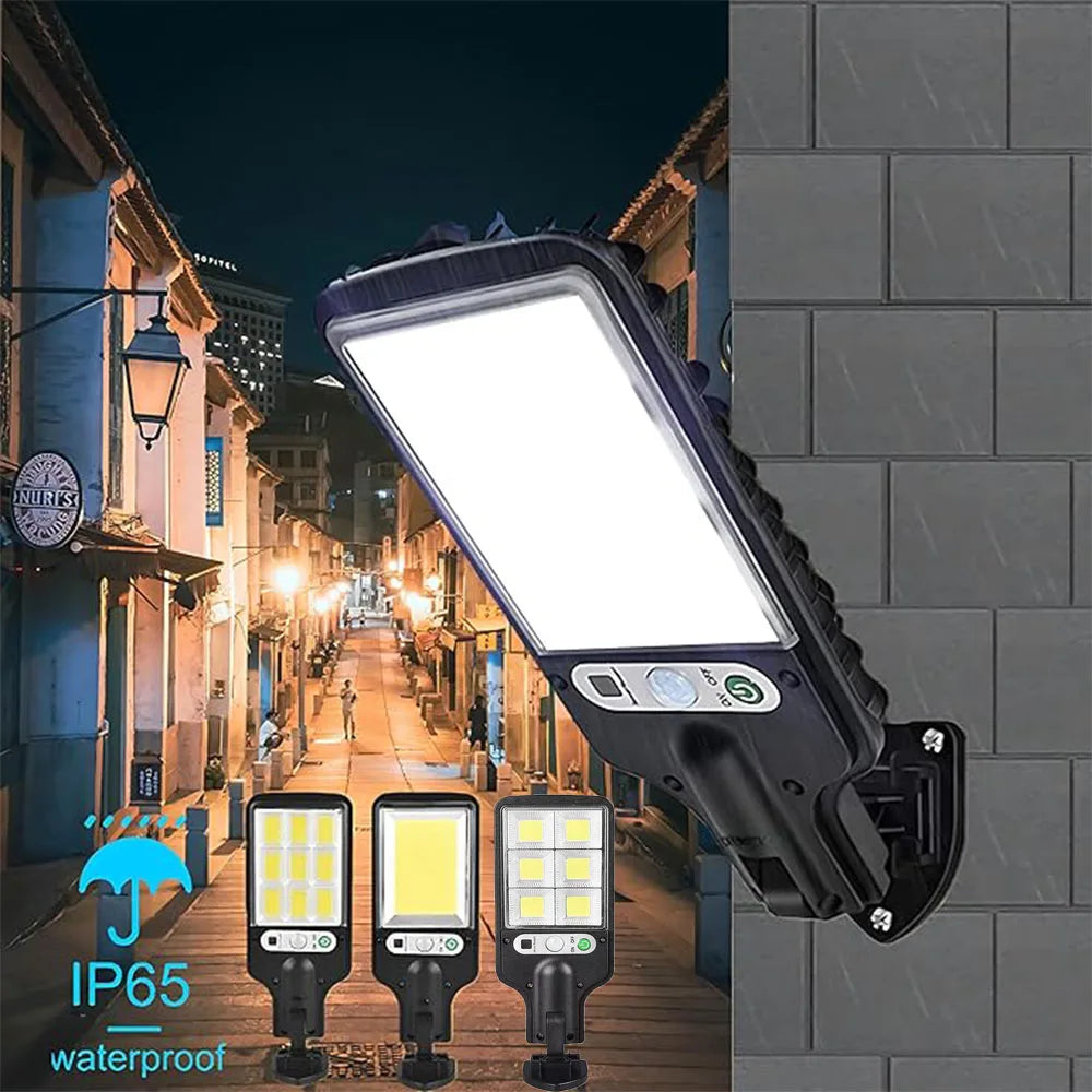 Outdoor Solar Wall Led Light with Human Body Motion Sensor 3 Modes Garden Terrace Garage Courtyard Waterproof Street Lighting Pi-Mart
