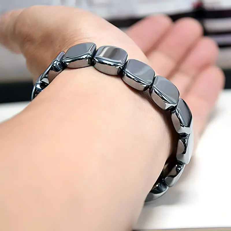Hematite Bracelet For Men Reclaim Your Edge Confidence Natural Hematite Stone Beaded Stretch Healing Bracelets Gift Jewelry Pi-Mart