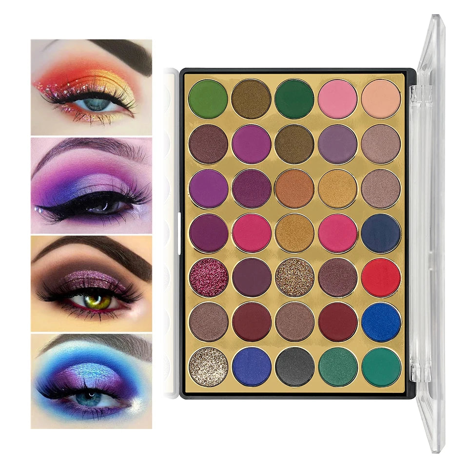 35 Color Eyeshadow Tray Daily Makeup Matte Lasting Nightclub Eyeshadow Pearl Fine Shimmer Waterproof Is Not Easy To Faint Pi-Mart